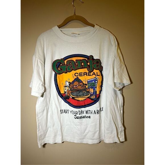 Vintage 90s Weed Ganja Cereal Parody Tee rap MaryJane Pot XL Marijuana - Picture 1 of 3